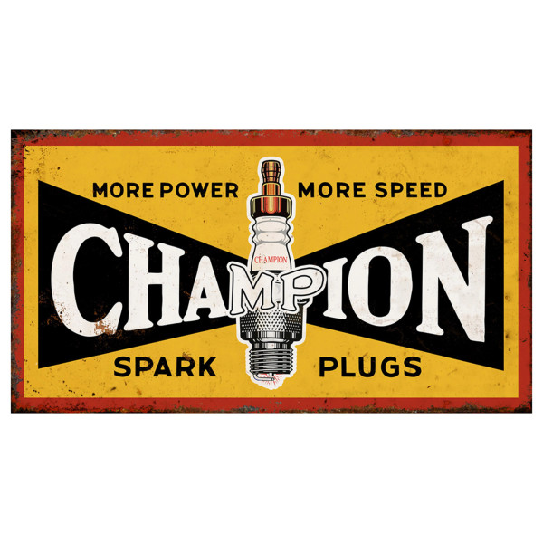 Champion Spark Plug metal sign