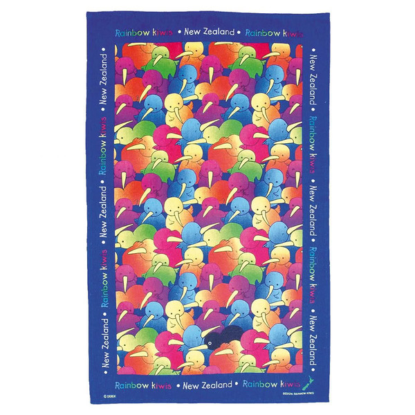 Rainbow Kiwi Tea Towel 100% cotton