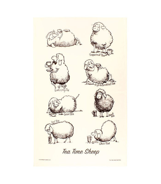 Tea Time Sheep Tea Towel 100% Cotton