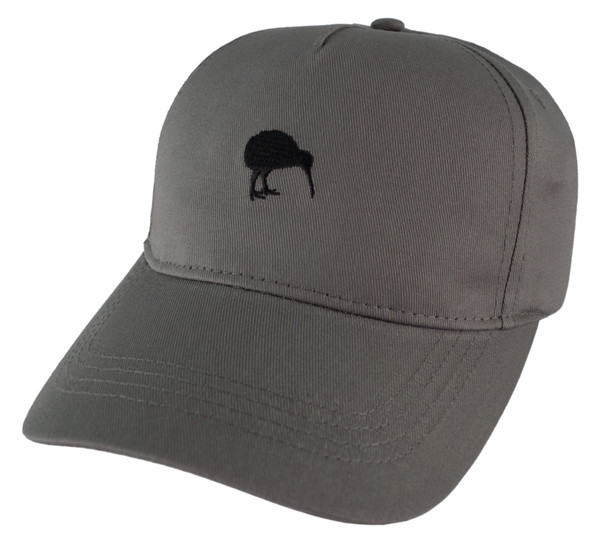 Grey NZ Kiwi Embroidered Cap