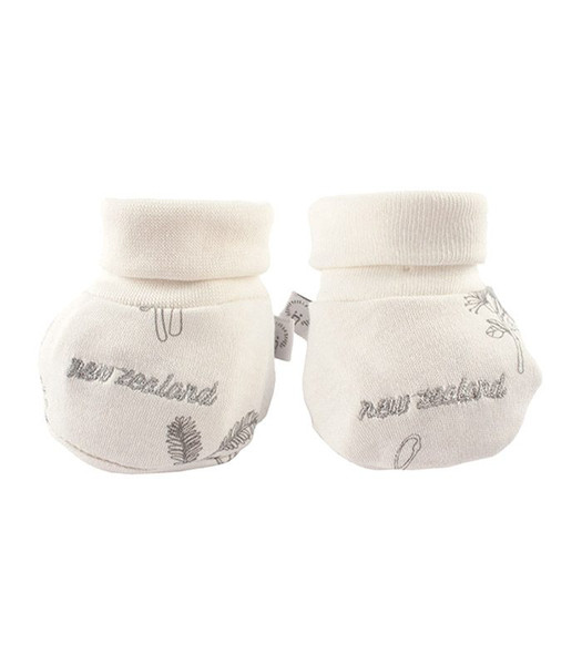 Infant cotton booties with "Sketch Kiwi" design