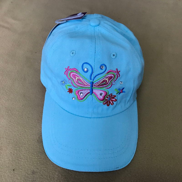 Blue cap with butterfly - 49cm