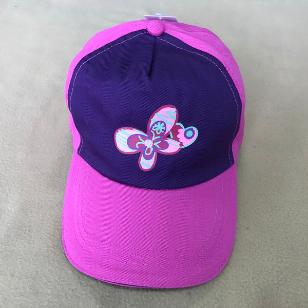 Hot pink cap with butterfly - 49cm