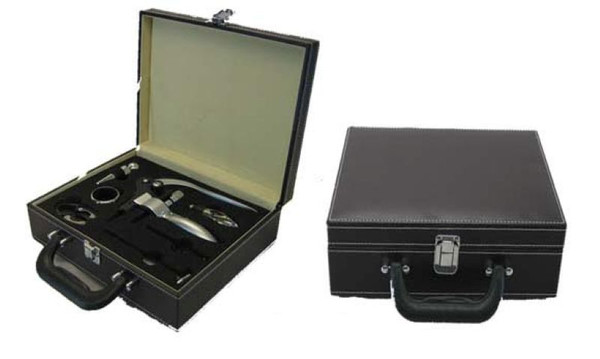 Leather Wine Accessories Box Set