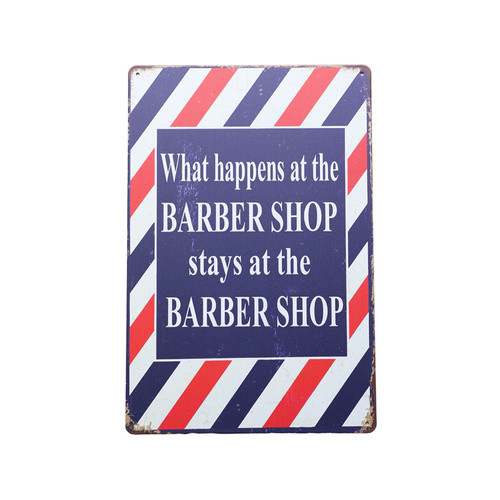 Retro Tin Sign- barber Shop Rules