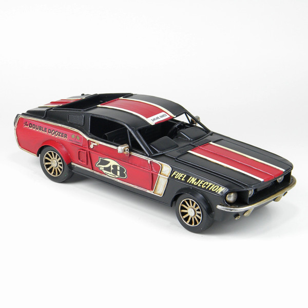 Retro style Red Mustand metal car model