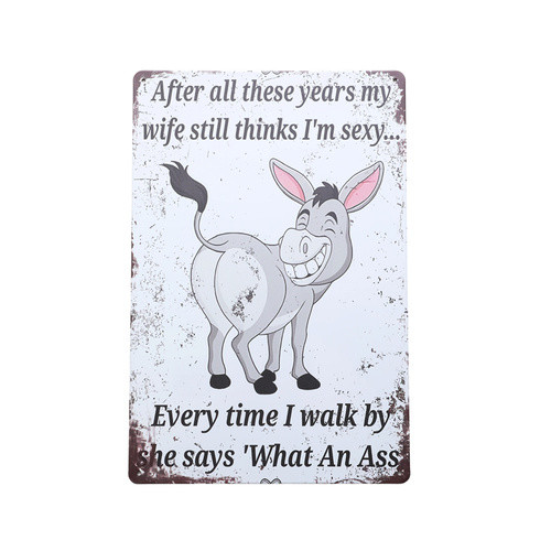 Retro Tin SIgn- After All These Years My Wife Still Thinks I'm Sexy