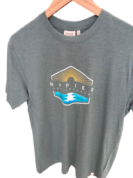 Napier,  New Zealand souvenir t-shirt with art deco style design