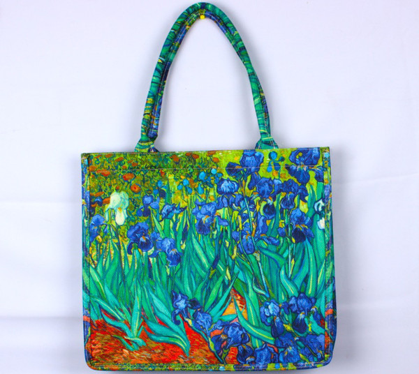Irises design tote bag