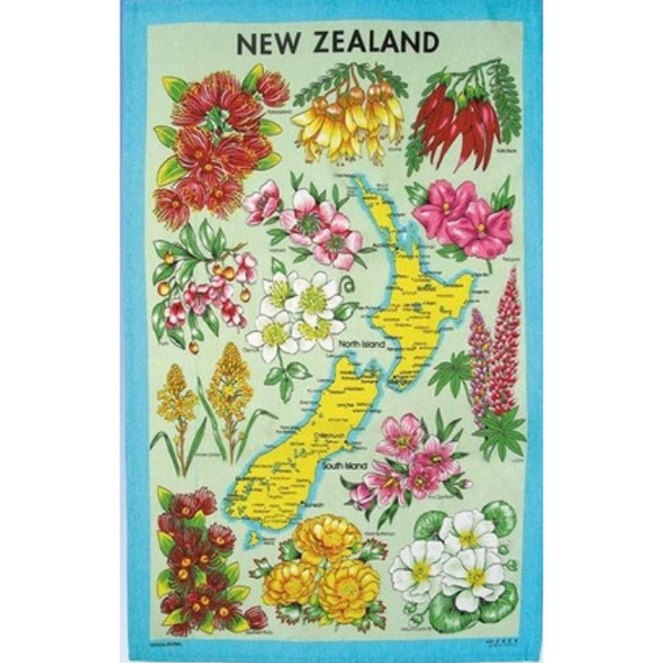 NZ Floral Tea Towel