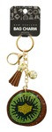 Rinestoned Kiwifruit Bag Charm