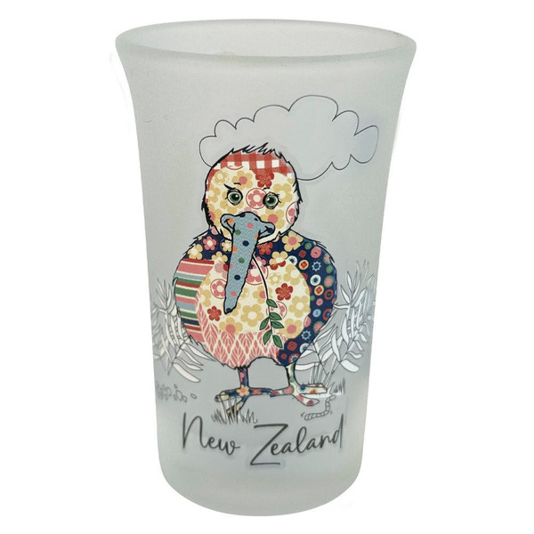 Souvenir NZ quilted kiwi design shot glass
