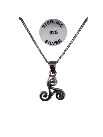 Sterling silver triple koru pendant on fine chain