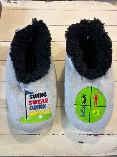 Swing, Swear, Drink And Repeat Slumbies Slippers – Cozy Non-Slip Slippers NZ