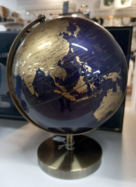 Navy Blue and silver 20cm globe