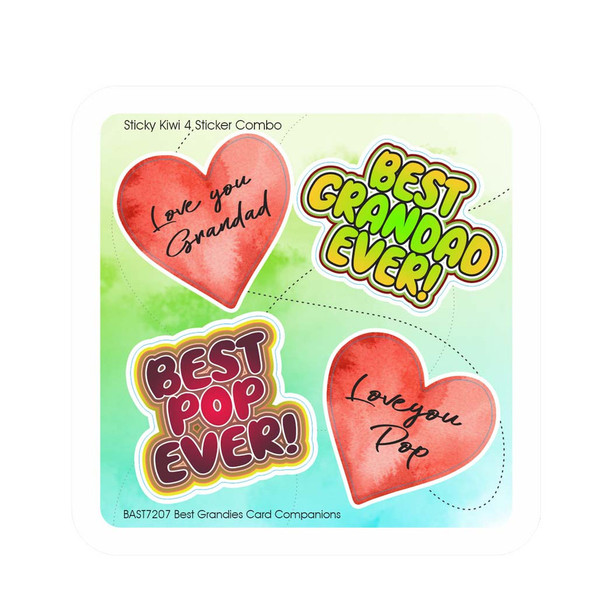 Set of 4 stickers -  Grandad theme