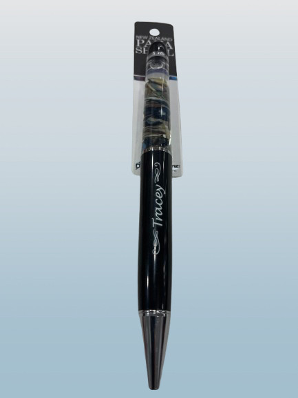 Tracy Paua Shell Pen | NZ Souvenir Gift | Italic style Letters