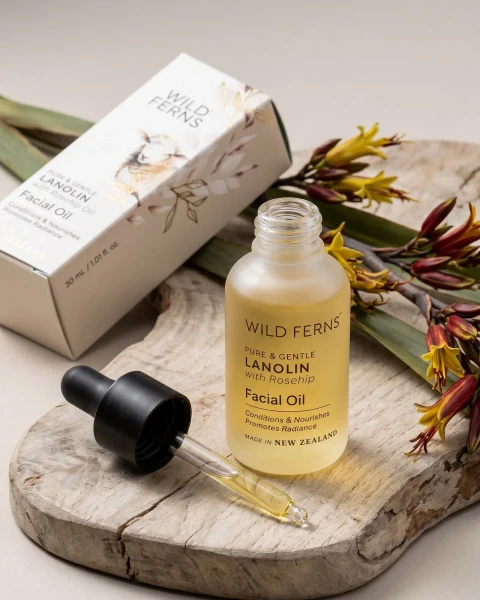 Wild Ferns Lanolin Facial Oil with Rosehip Oil 30ml