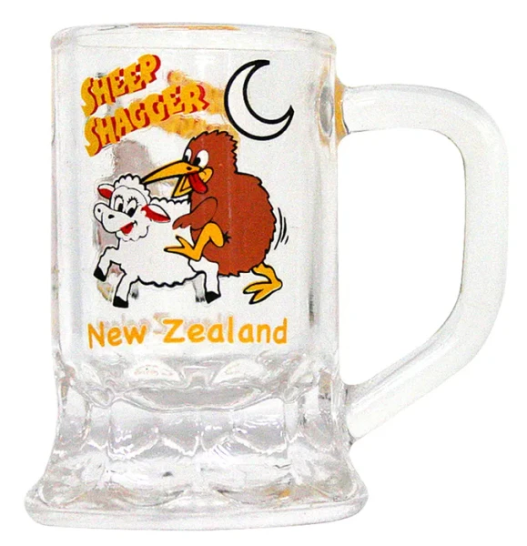 Beer Glass Shaped NZ Souvenir Shot Glass - Sheep shagger