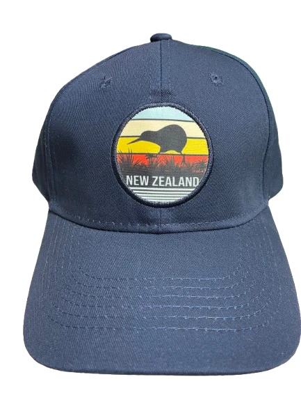 Navy Blue NZ Cap | NZ Kiwi with Sunset