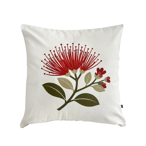 NZ Pohutukawa Flower Cushion Cover | 100% Cotton