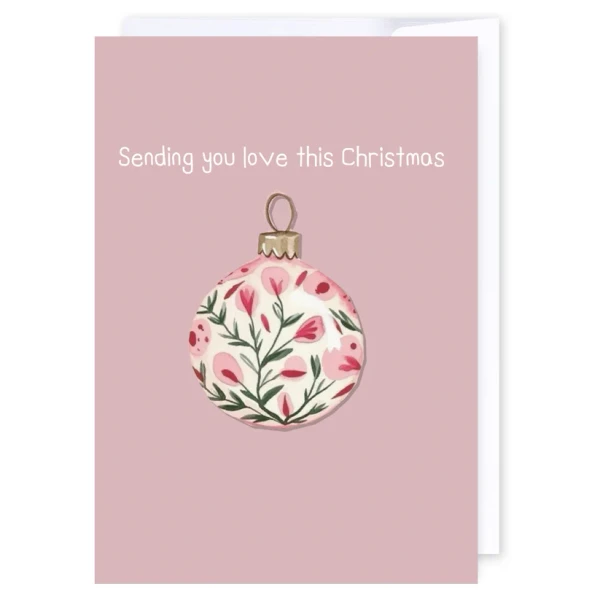 NZ Christmas Card | Christmas Bauble with Floral Design