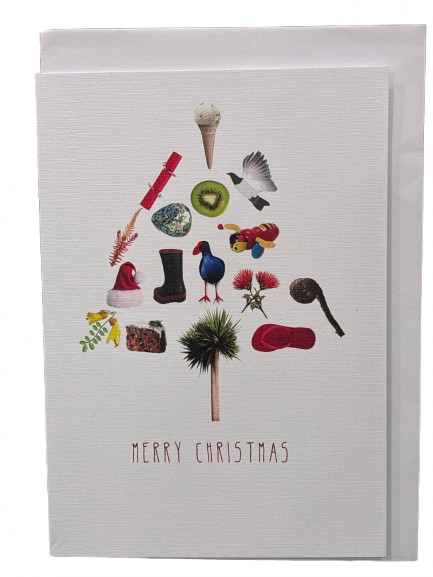 NZ Christmas Card | NZ Icons in a Christmas Tree
