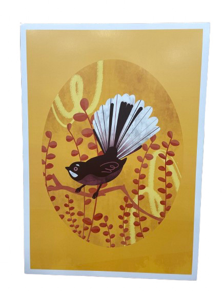 NZ Native Birds  A3 Print | NZ Fantail