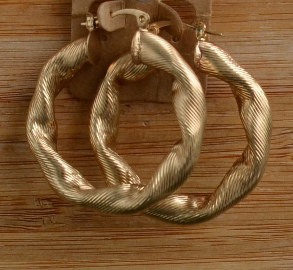 Gold Twisted Hoop Earrings