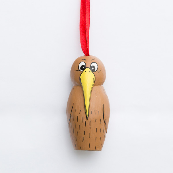 wooden hanging Kiwi skittle