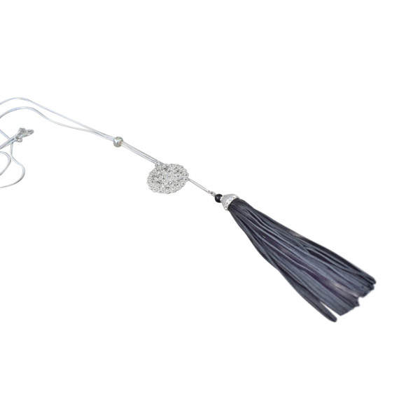 Long pendant with tassel and charm (comes in 3 colours)