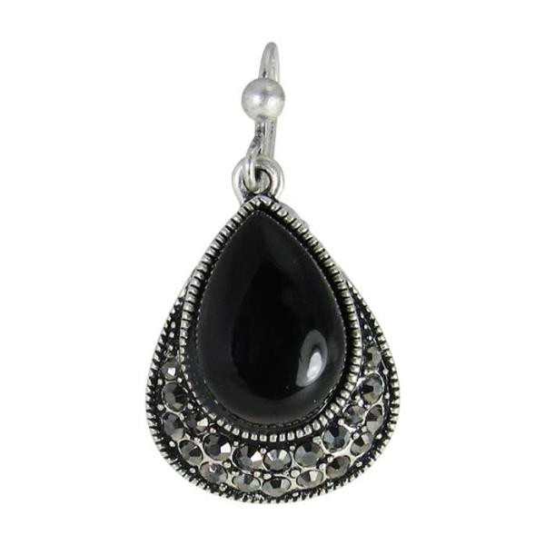 Antique style black earring