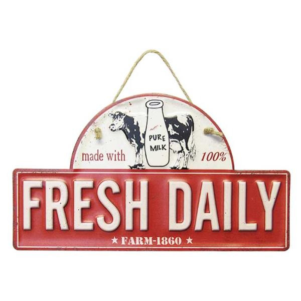 Vintage Style Tin sign - Fresh Milk