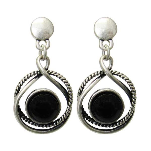 Marine Knot earrings with black stone