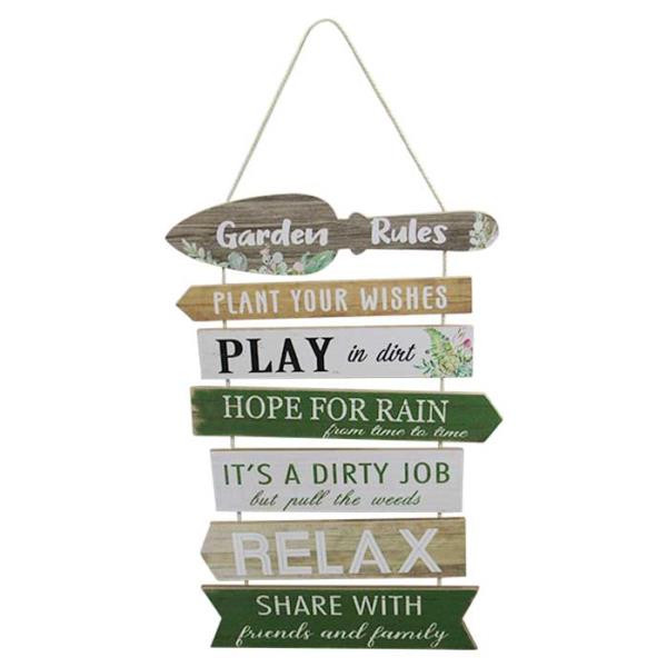 Garden Rules - hanger sign
