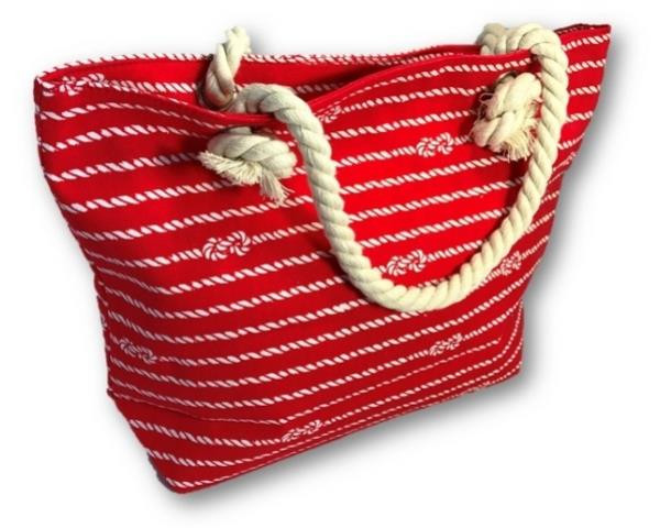 Rope Tote Bag Red Knots