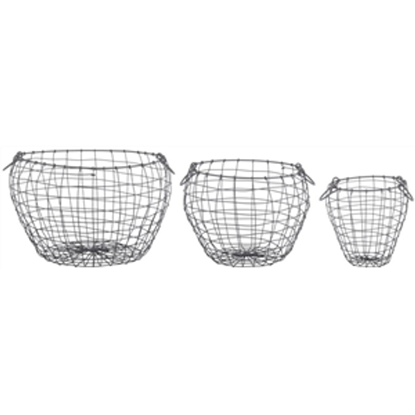 Wire Baskets - pear oval shape ( 3 sizes)