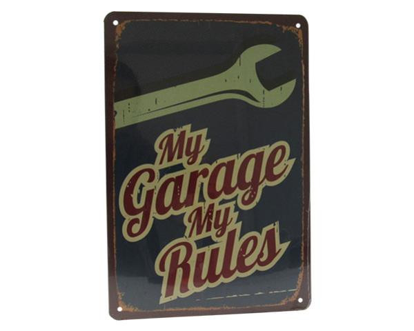Retro Vintage Style Tin Plaque - My Garage My Rules