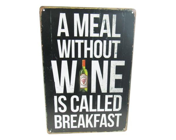 Retro Vintage Style Tin Plaques - a meal without wine ...