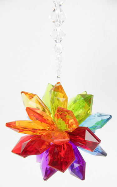 Colourful hanging Star burst - 7 inch acrylic