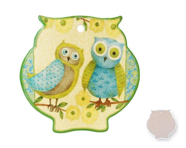 Owl Trivet Ceramic Tile - Sunshine owls