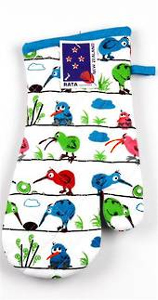 Oven Glove with brightly coloured NZ Kiwi