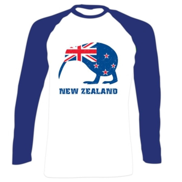 NZ Kiwi with flag design - Long Sleeve T-Shirt