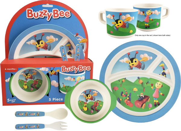 Buzzy Bee Bamboo Dinnerware set