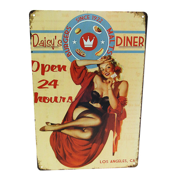 retro vintage style tin plaque - Daisy's Diner