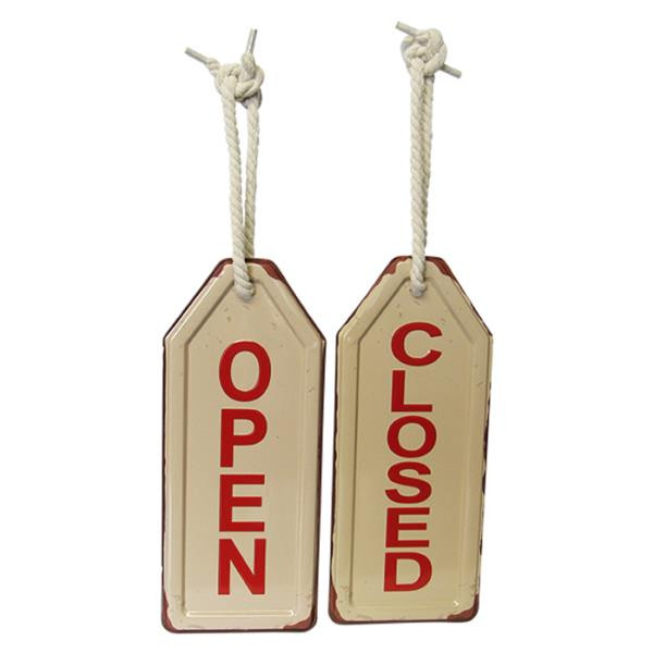 retro style tin Open / Closed hanging sign