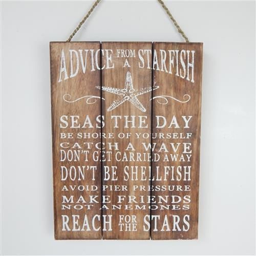 Advice from a starfish - wooden sign