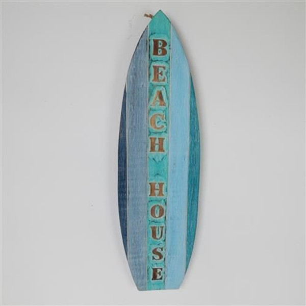 Wooden surfboard "Beach House"  hanging sign