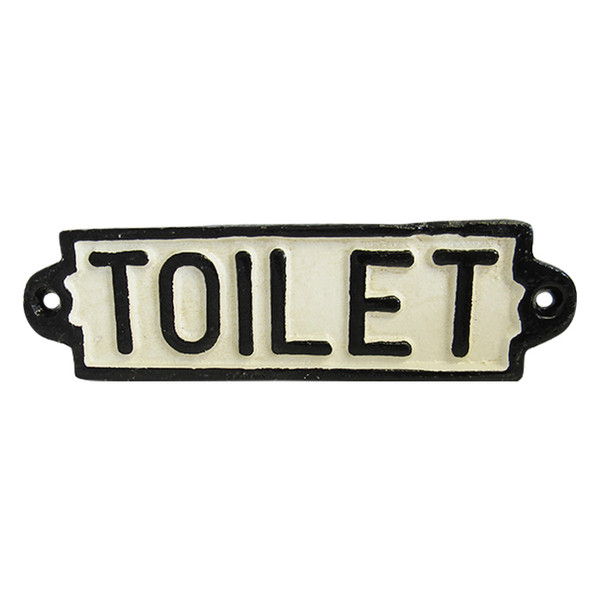 Cast Iron toilet door sign