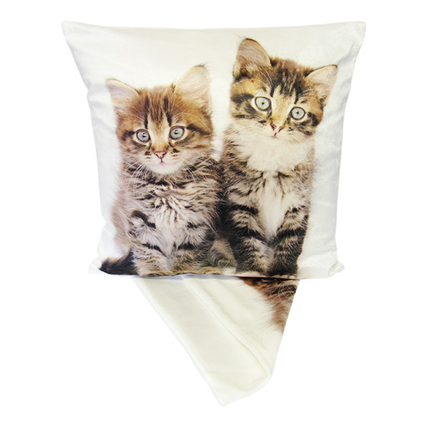 Cushion Cover - Plush 2 cute little kittens